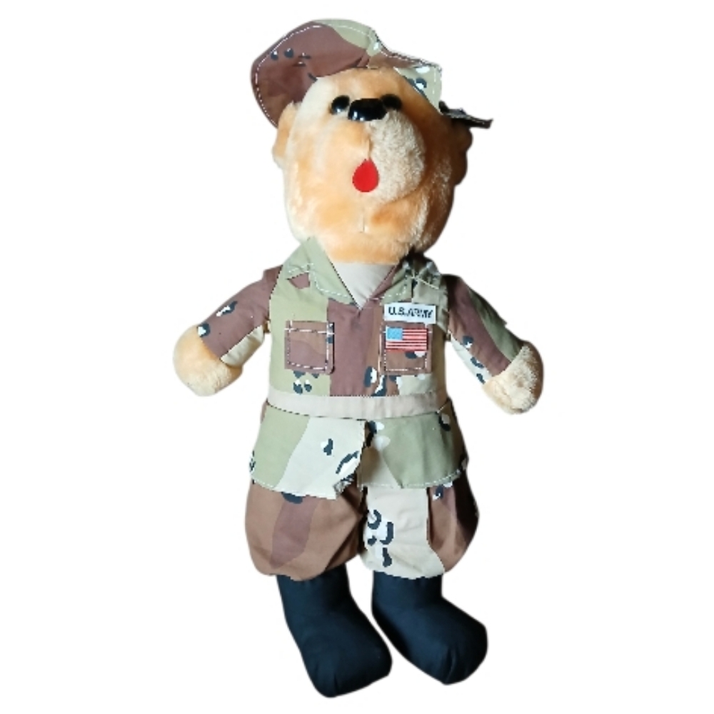 US Army Bear Plush Vintage 1991 Roni Toy 19"